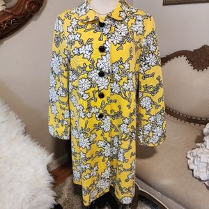 Badgely Mischka Floral Yellow Black & White Jacket